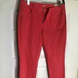 Anne Taylor LOFT red skinny jeans new with tags